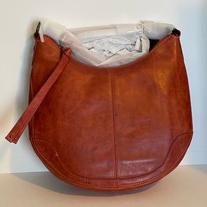 NWT Frye Melissa Small Scooped Hobo Bag (Burnt Orange)